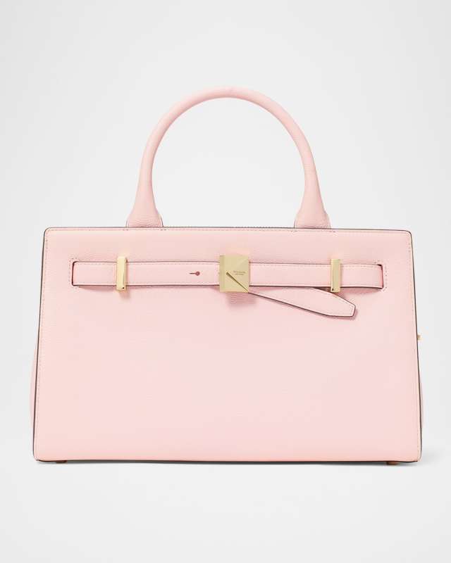 deco medium pebbled leather top-handle bag
